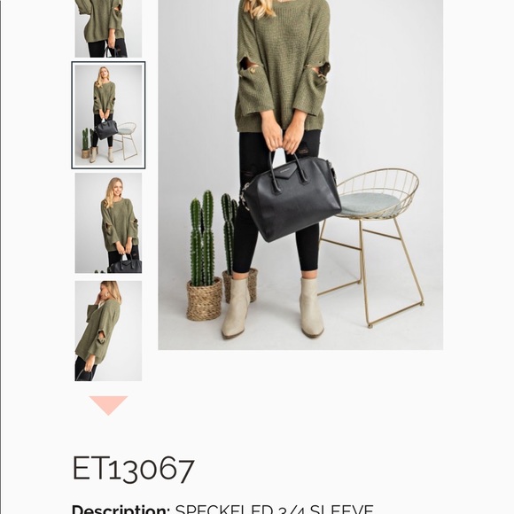 New! Speckled Blend Sweater Knit Top - Picture 2 of 5